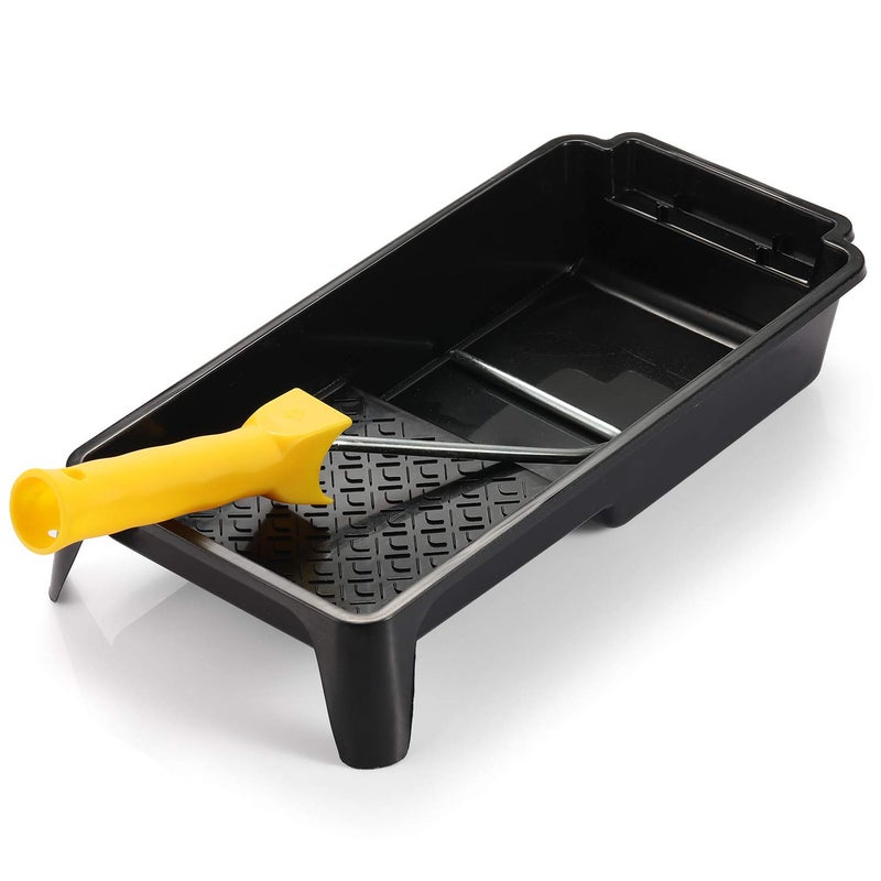 NANJA 4 Inch Paint Roller Tray Set, Modern Black Mini Paint Tray, 10 Premium Roller Naps, Sturdy Roller Frame, Perfect For House Painting Edges - Image 3